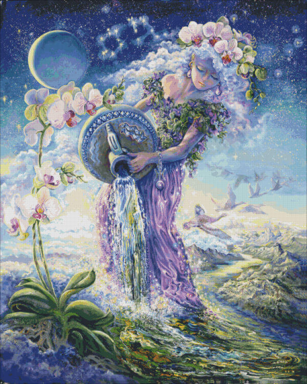 Aquarius Cross Stitch Pattern by Josephine Wall