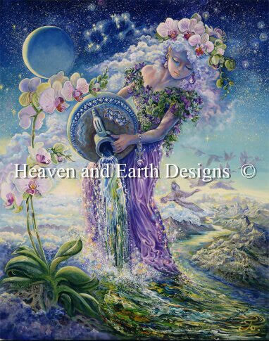 Aquarius Cross Stitch Pattern by Josephine Wall - Image 2