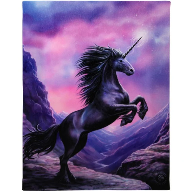 Black Unicorn Canvas Print by Anne Stokes
