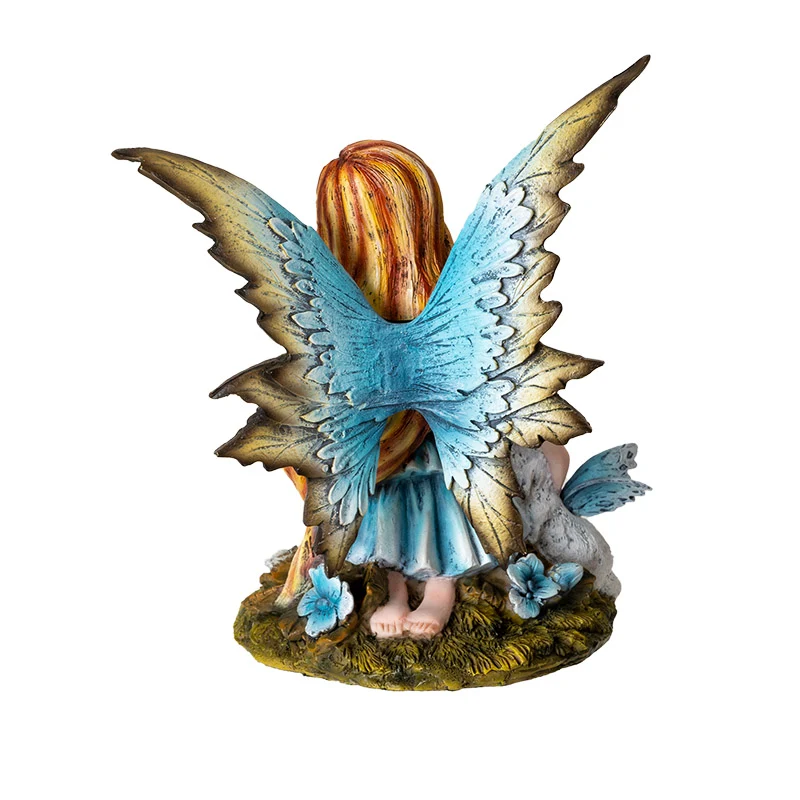 Blue Fairy with Winged Cat Figurine - Image 2