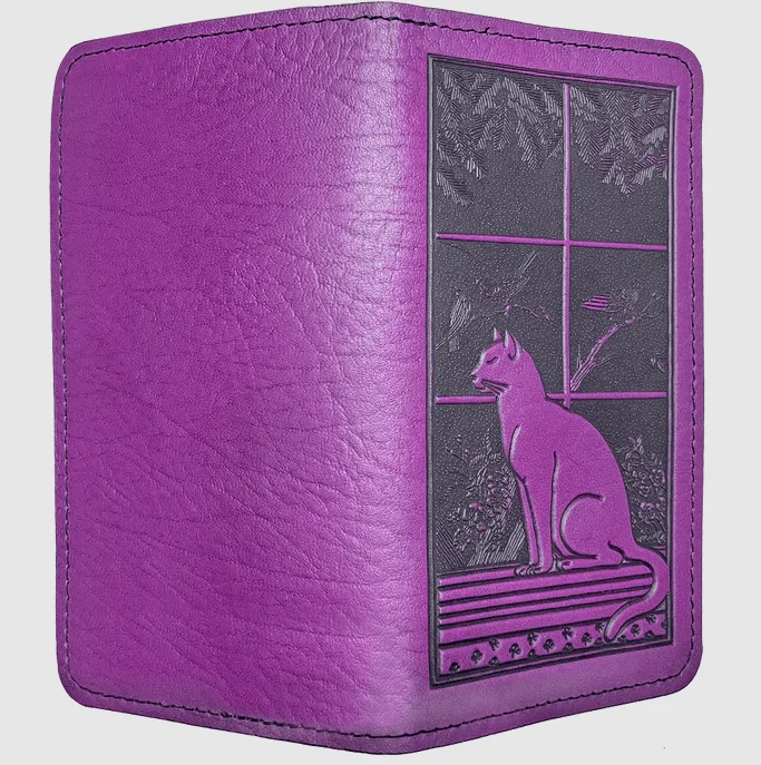 Cat in Window Leather Checkbook Cover - Image 4
