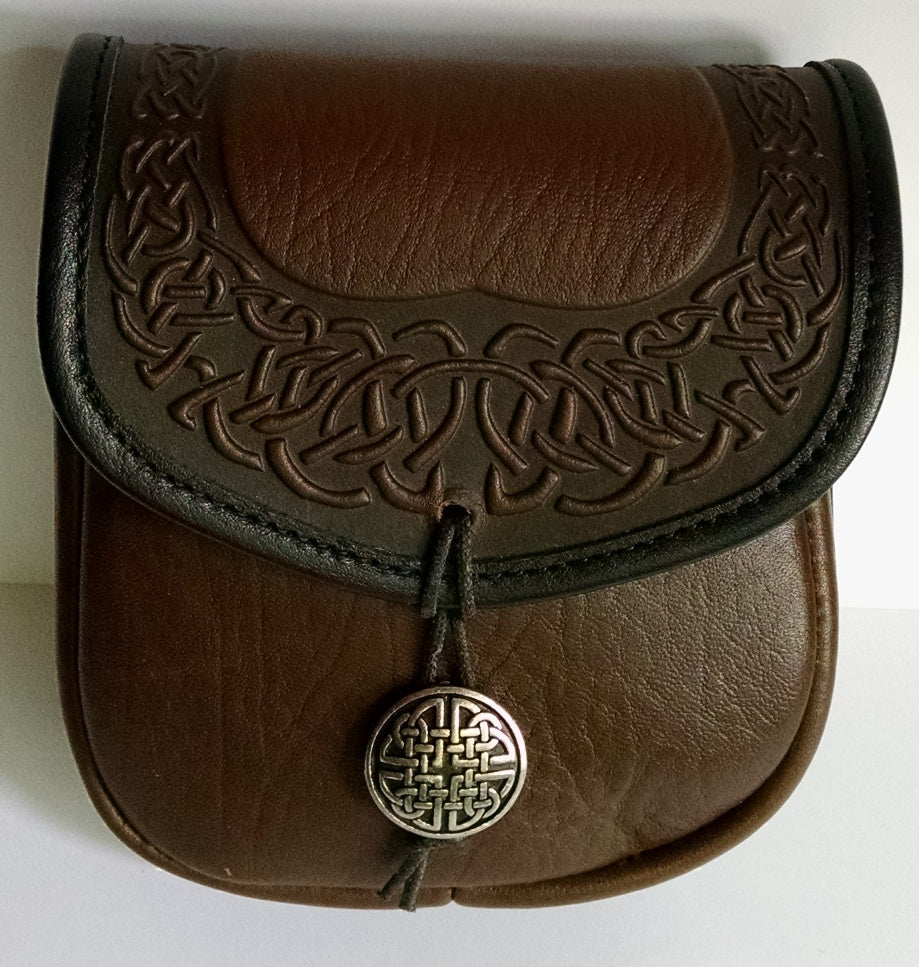 Celtic Border Leather Belt Pouch (Medium) - Image 2