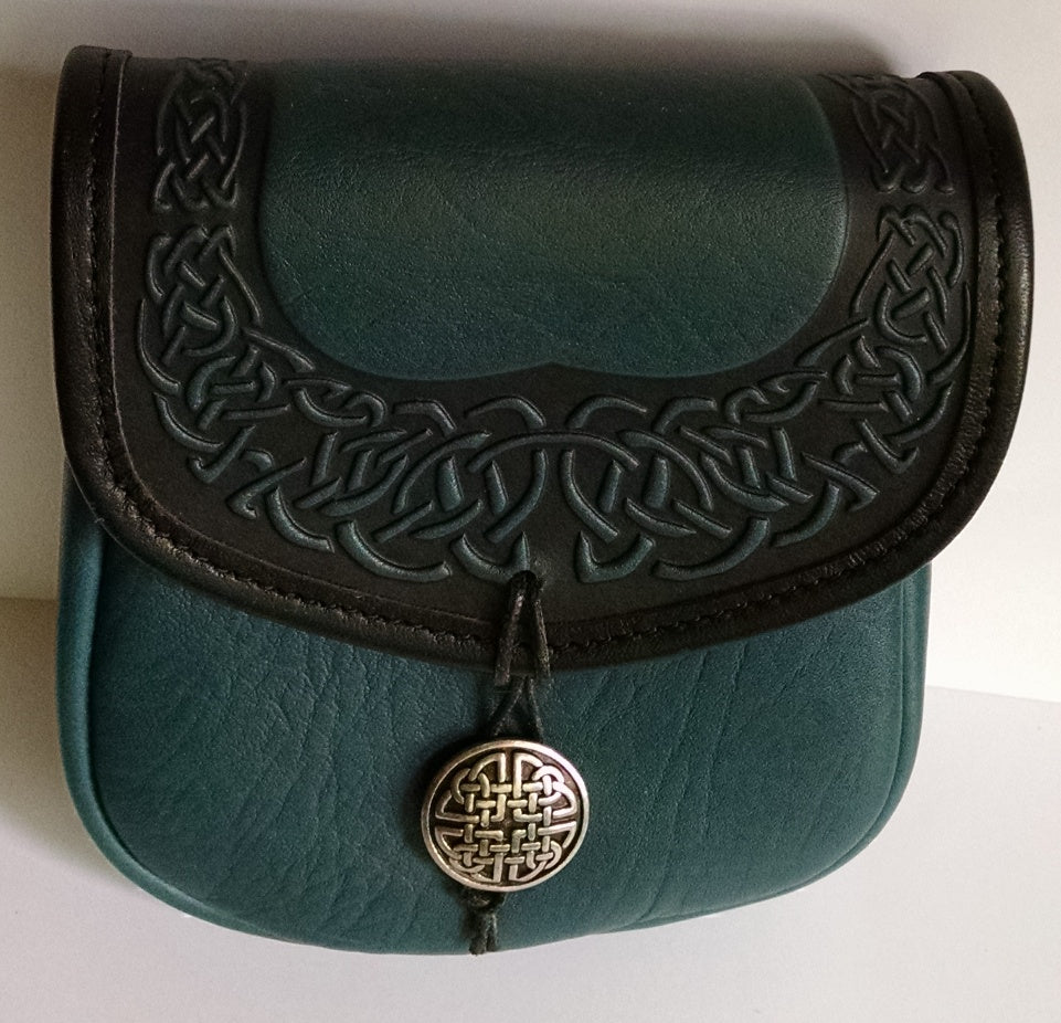 Celtic Border Leather Belt Pouch (Medium) - Image 3