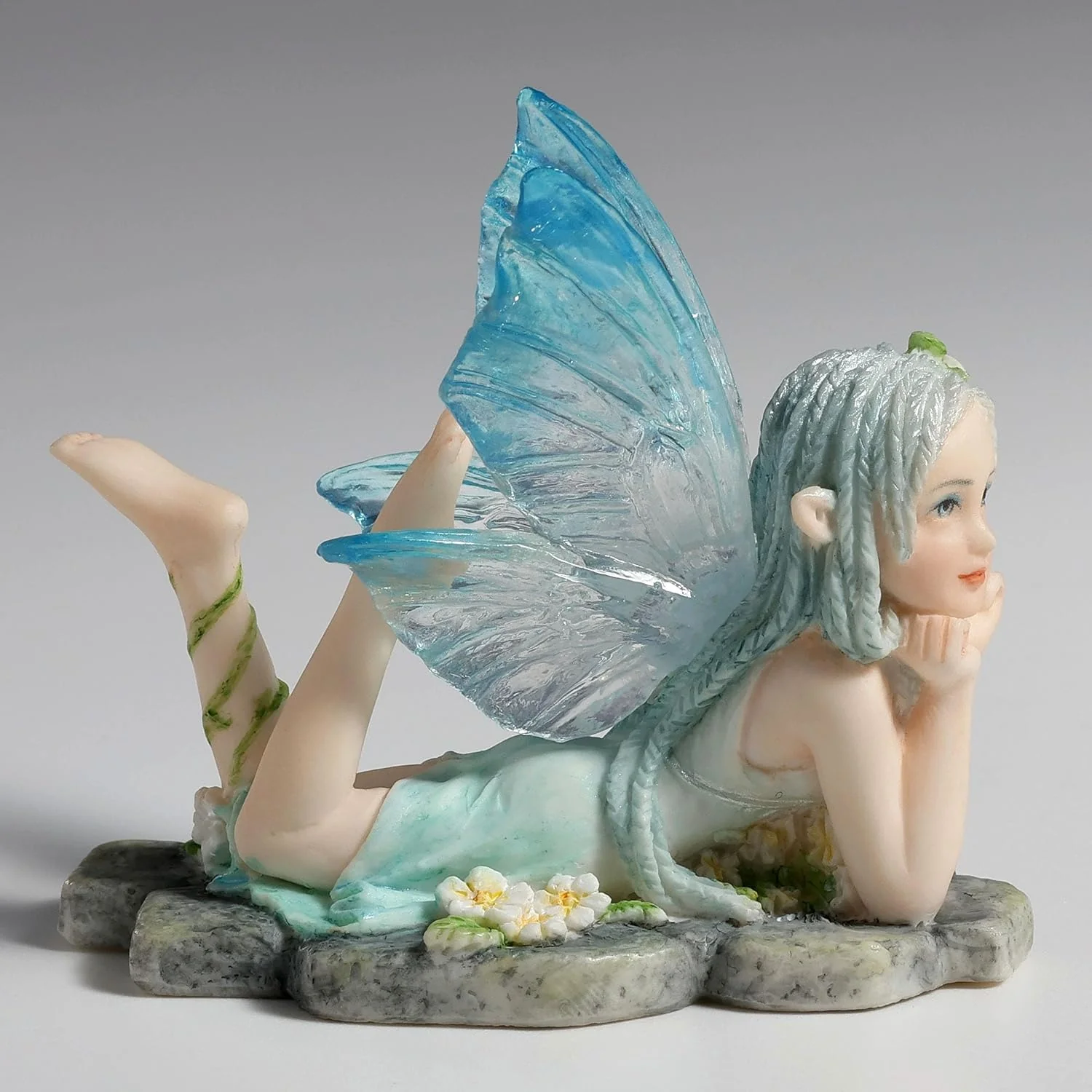 Cerulean Playful Lying Down Fairy Figurine - Image 2