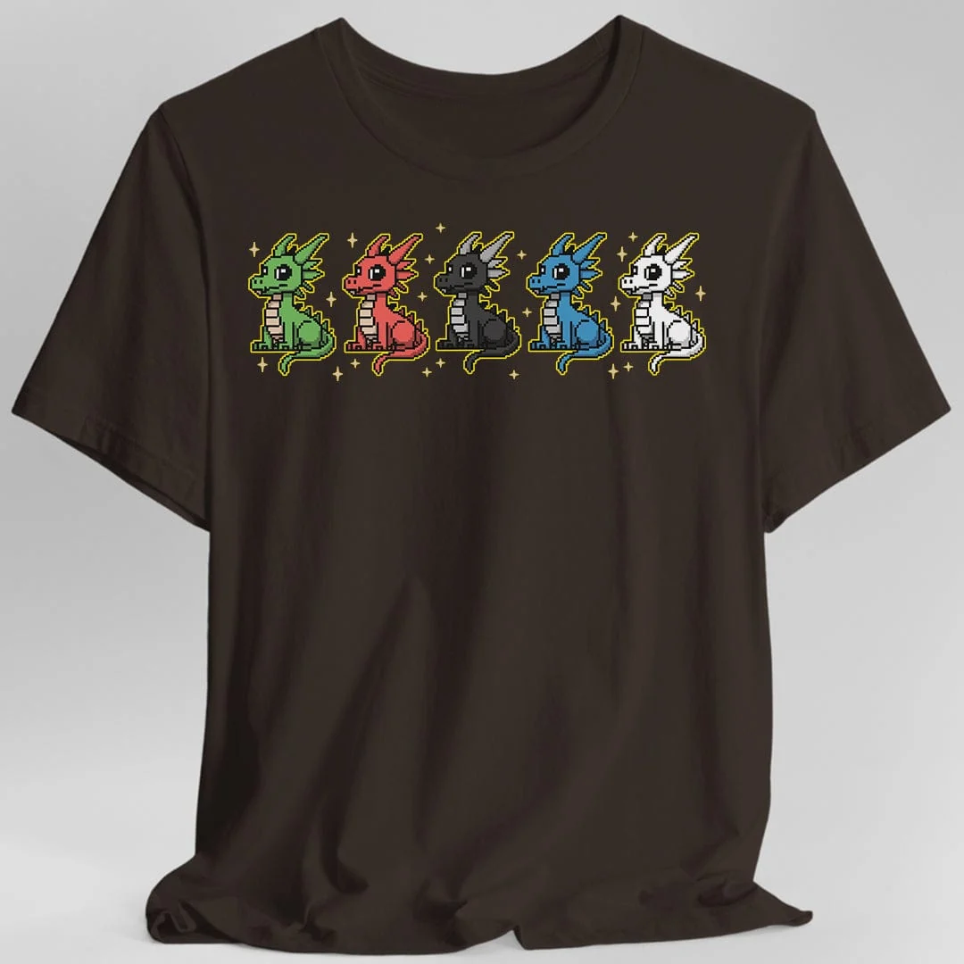 Chromatic Dragons Pixel Art T-shirt - Image 3