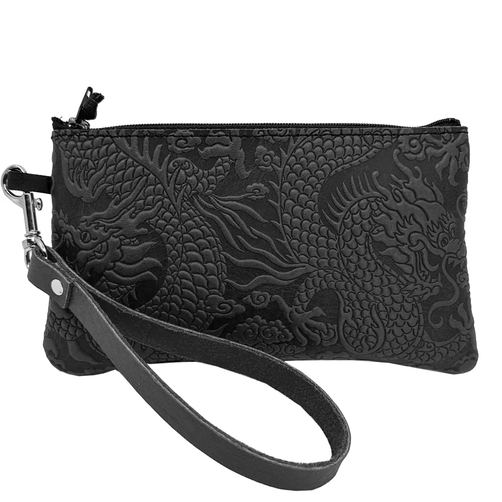 Cloud Dragon Leather Zip Wristlet Pouch - Image 2