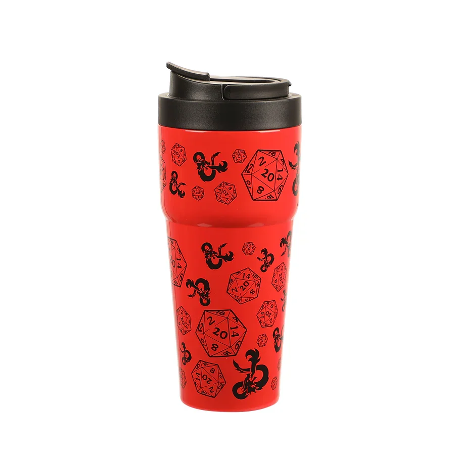 D&D D20 Dice & Logo Stainless Steel Travel Tumbler