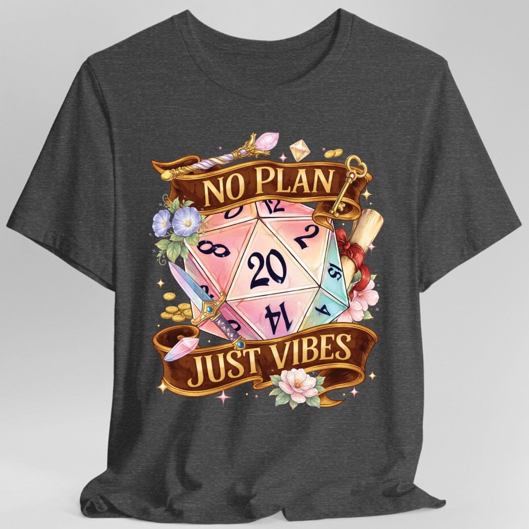 No Plan Just Vibes Dice D&D T-Shirt - Image 4