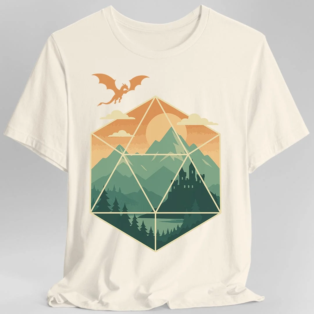 D20 Mountain Landscape T-Shirt - Image 4