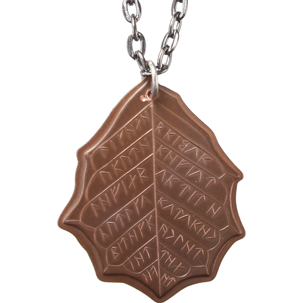 Elvish Copper Leaf of Fall Necklace - Image 2