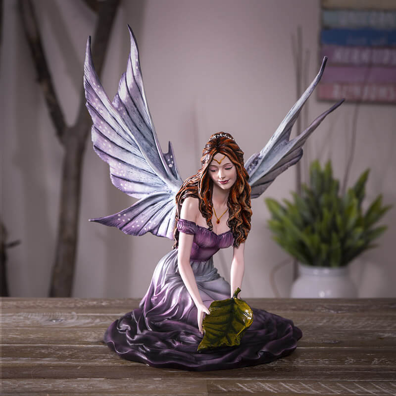Fairy Playing with a Leaf Figurine - Image 2