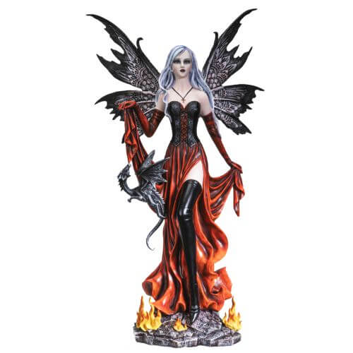 Fire Fairy with Black Dragon Figurine - Image 2