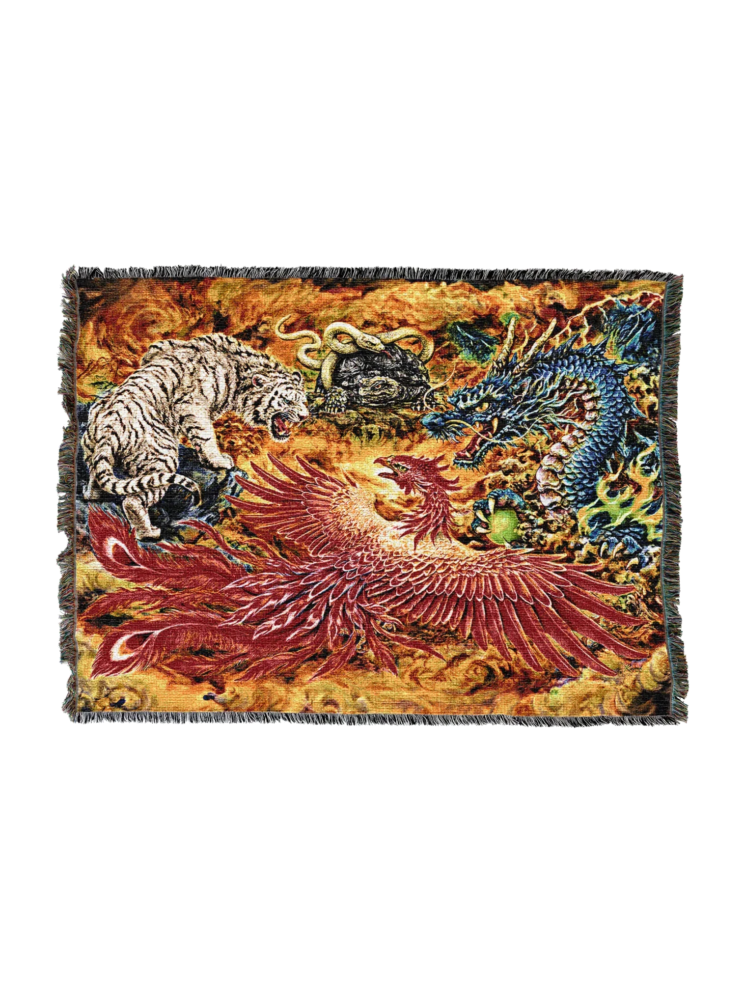Four Heavenly Beasts Tapestry Blanket