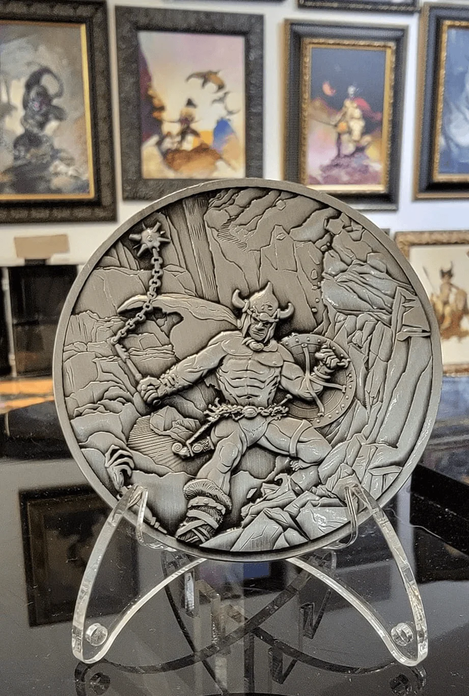 Frank Frazetta's "Warrior with Ball & Chain" Goliath Collectible Coin - Image 5