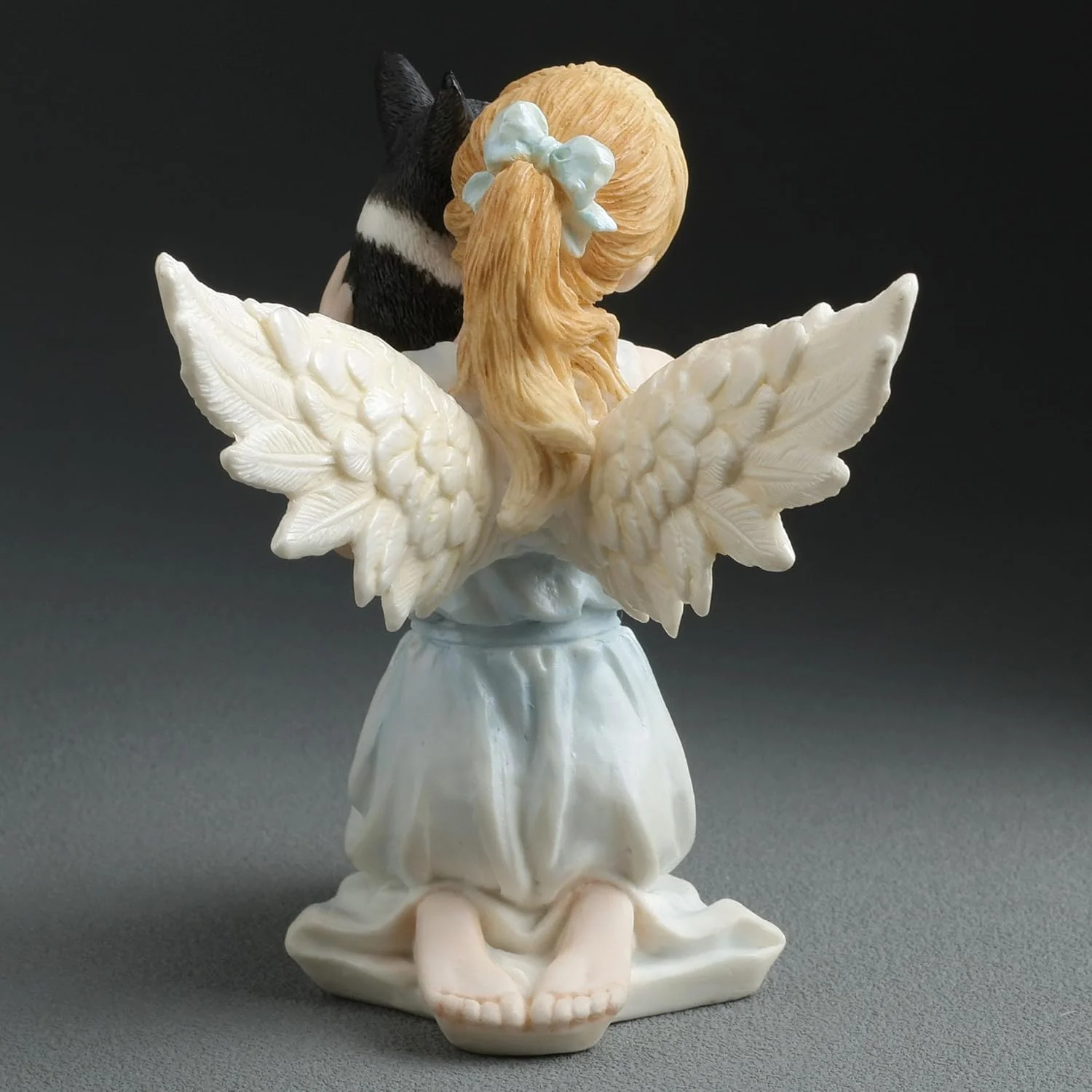 French Bulldog & Little Girl Angel Figurine - Image 3