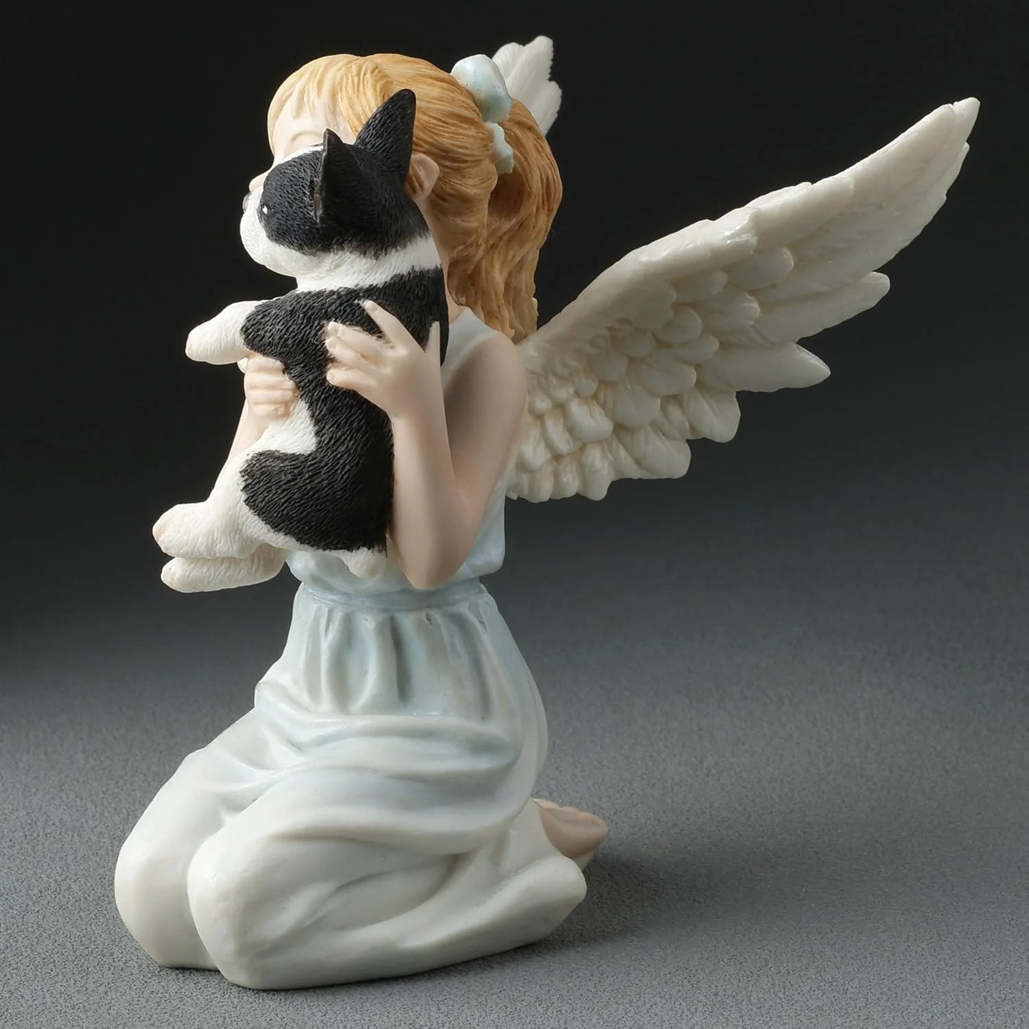French Bulldog & Little Girl Angel Figurine - Image 4
