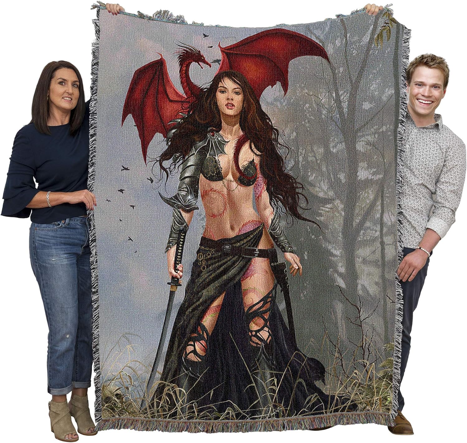 Furion Dragon & Woman Tapestry Blanket by Nene Thomas - Image 2