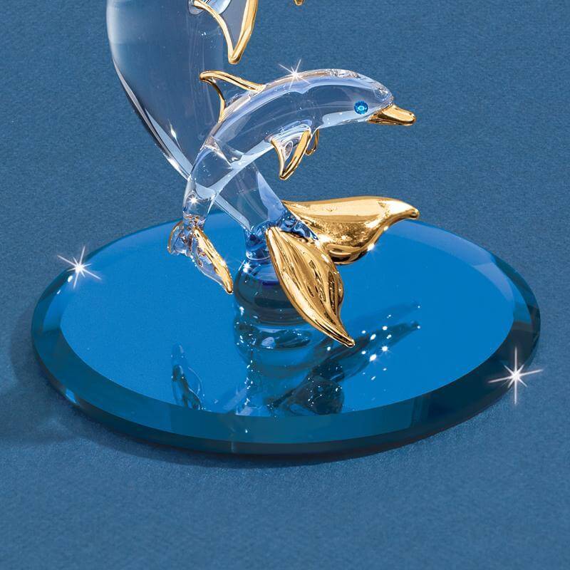 Glass Mother & Baby Dolphin Figurine - Image 2