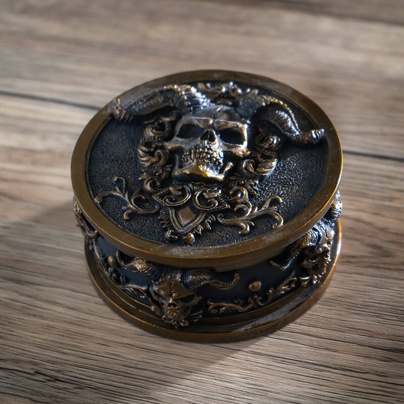 Gold Skull Gothic Trinket Box - Image 4