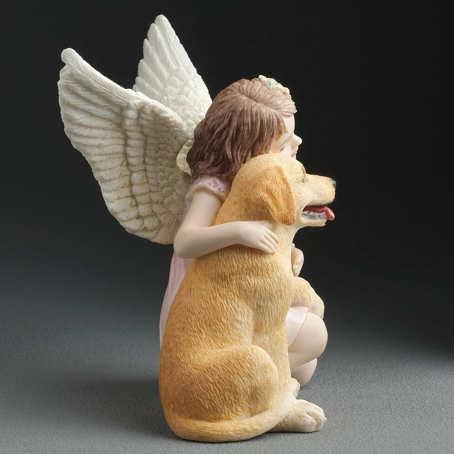 Golden Retriever & Little Girl Angel Figurine - Image 4