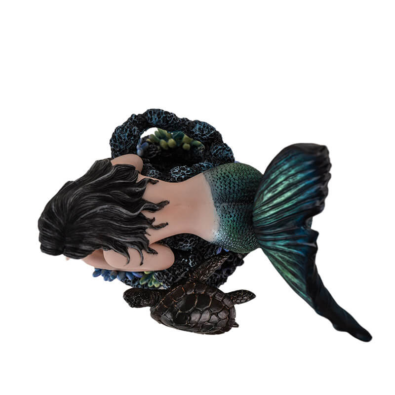 Gothic Mermaid with Turtle Figurine - Image 2