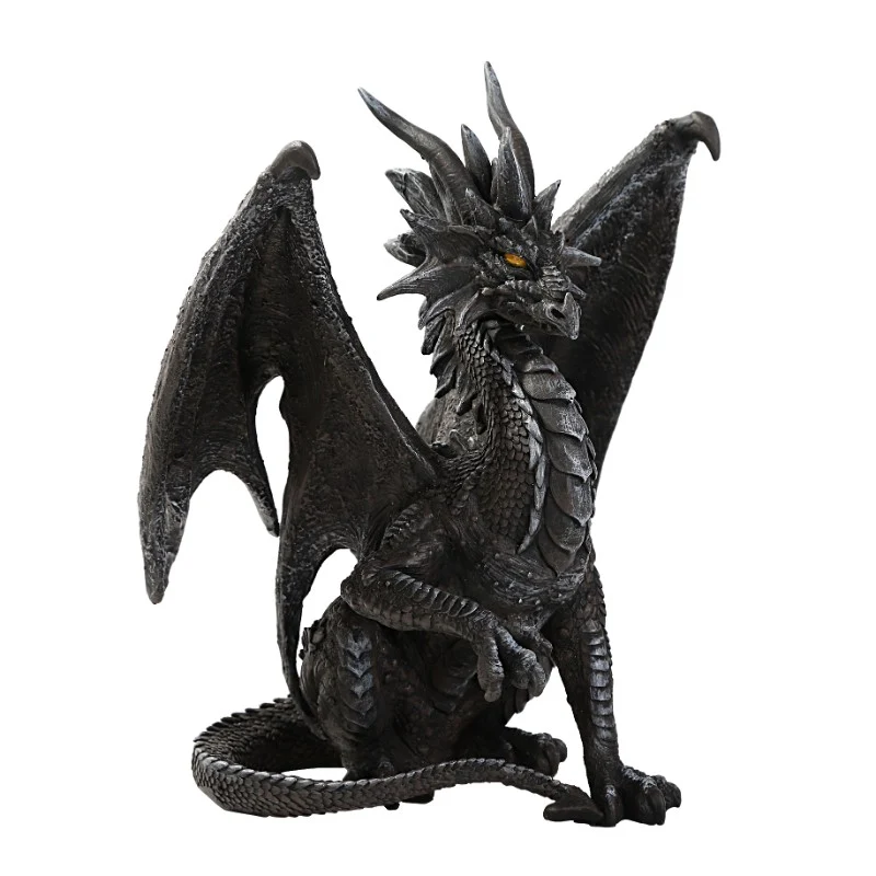Gray Checkmate Dragon Figurine - Image 2