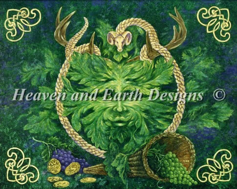 Green Man Cernunnos Cross Stitch Pattern by Bill Plank