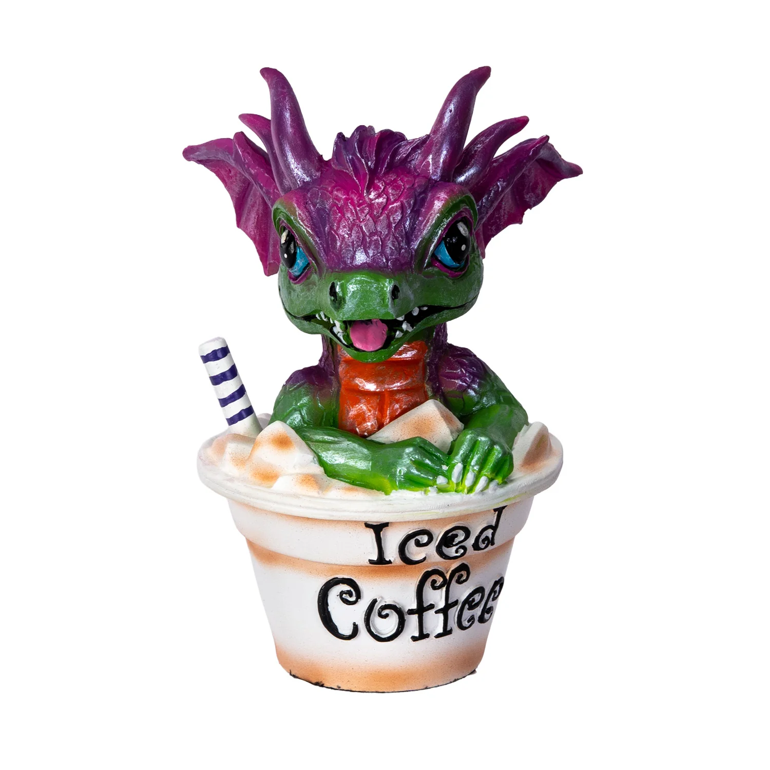 Iced Coffee with Sarah the Dragon Figurine