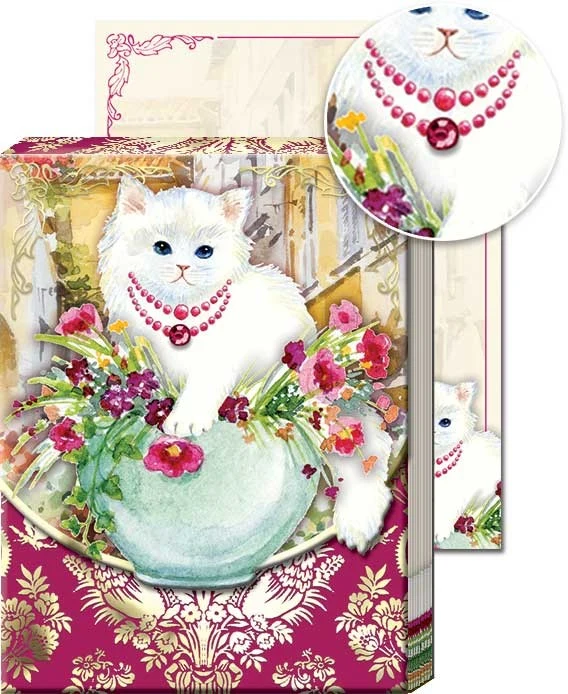 Kitten Vase Pocket Note Pad