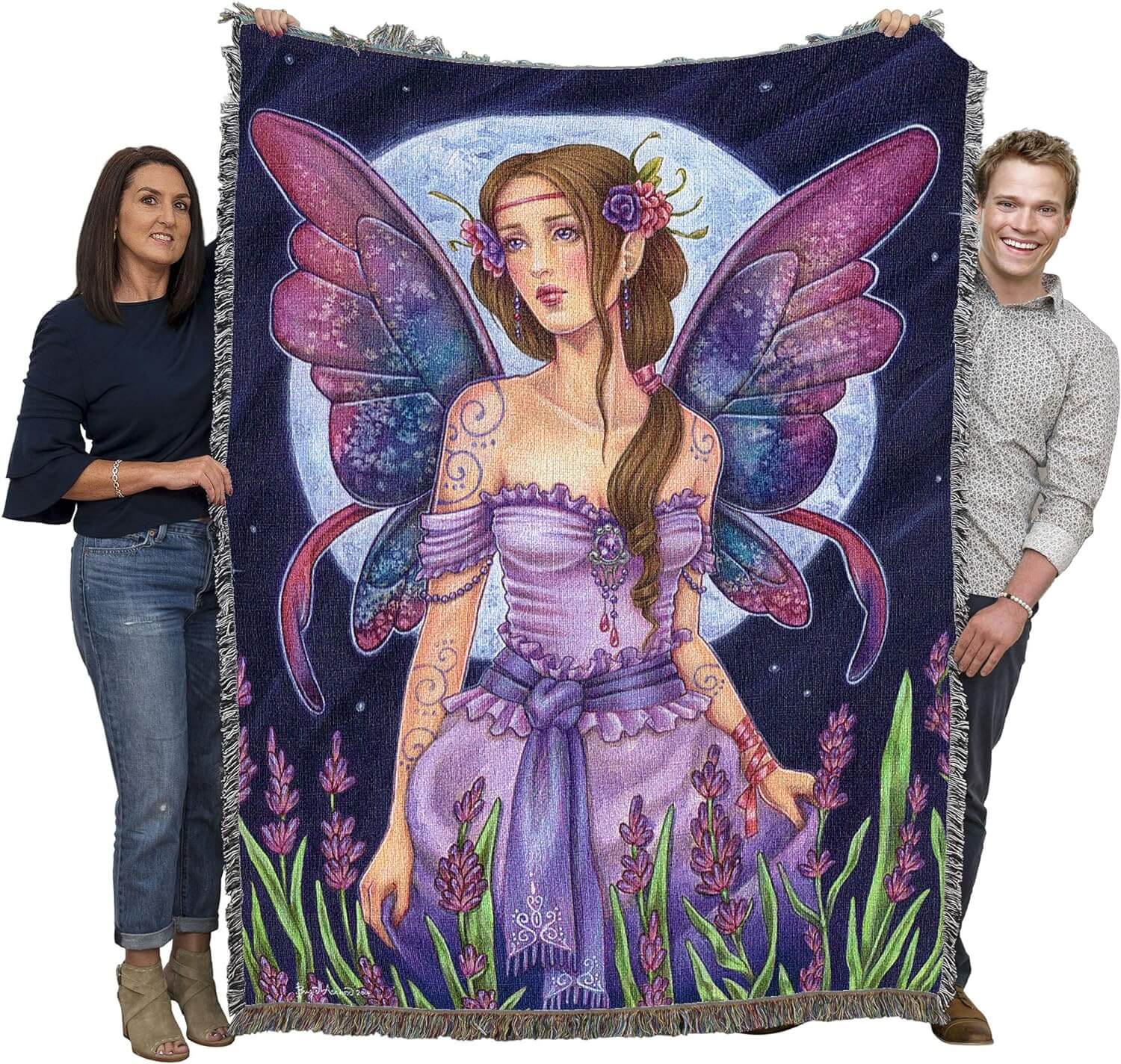 Lavender Moon Tapestry Blanket - Image 3