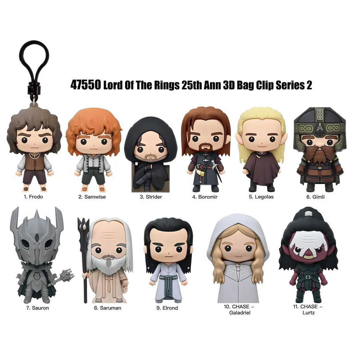 Lord of the Rings Series 2 Blind Bag 3D Foam Bag Clip Keychain - Image 2