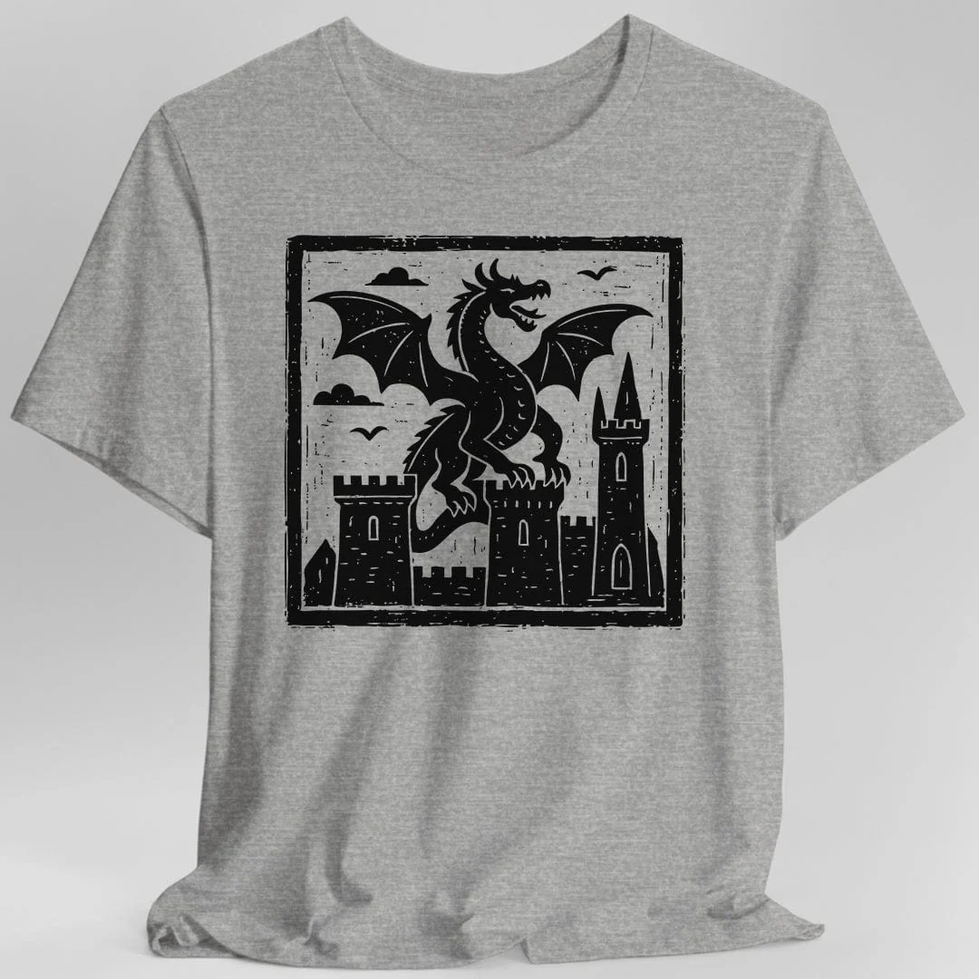 Medieval Woodcut Dragon Shirt - Image 5