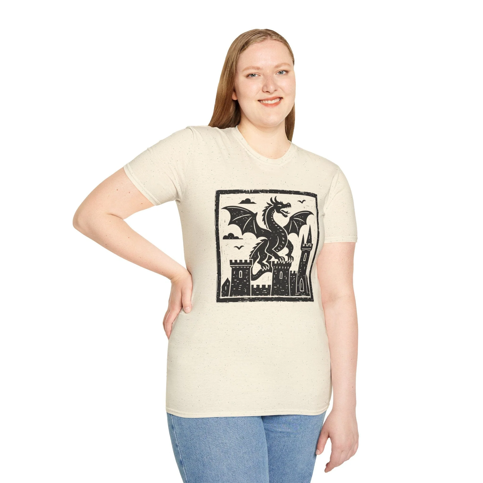 Medieval Woodcut Dragon Shirt - Image 6