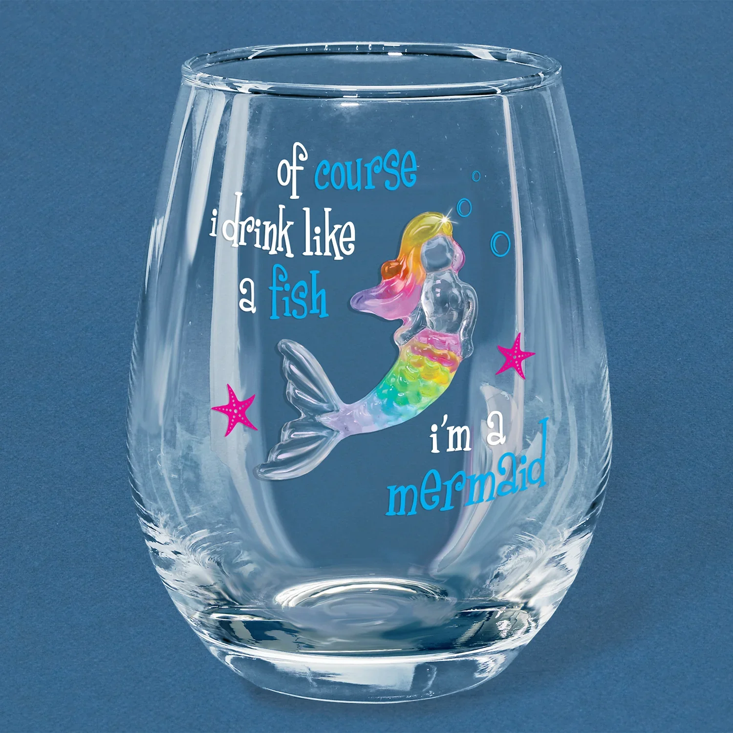 Mermaid "Drink Like a Fish" Wine Glass