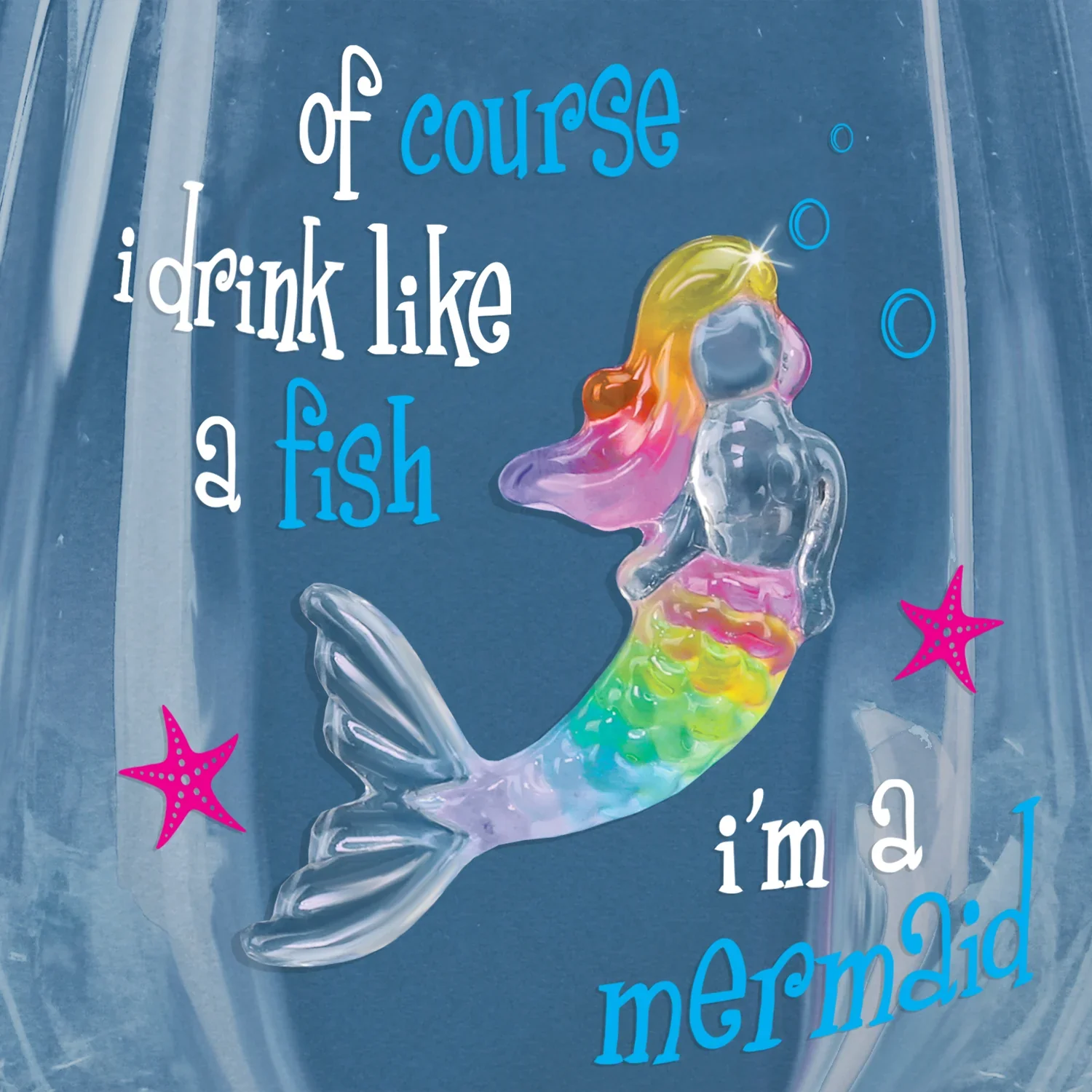 Mermaid "Drink Like a Fish" Wine Glass - Image 2