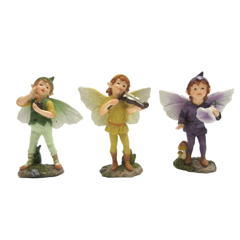 Mini Garden Pixie-Boy Trio Figurines