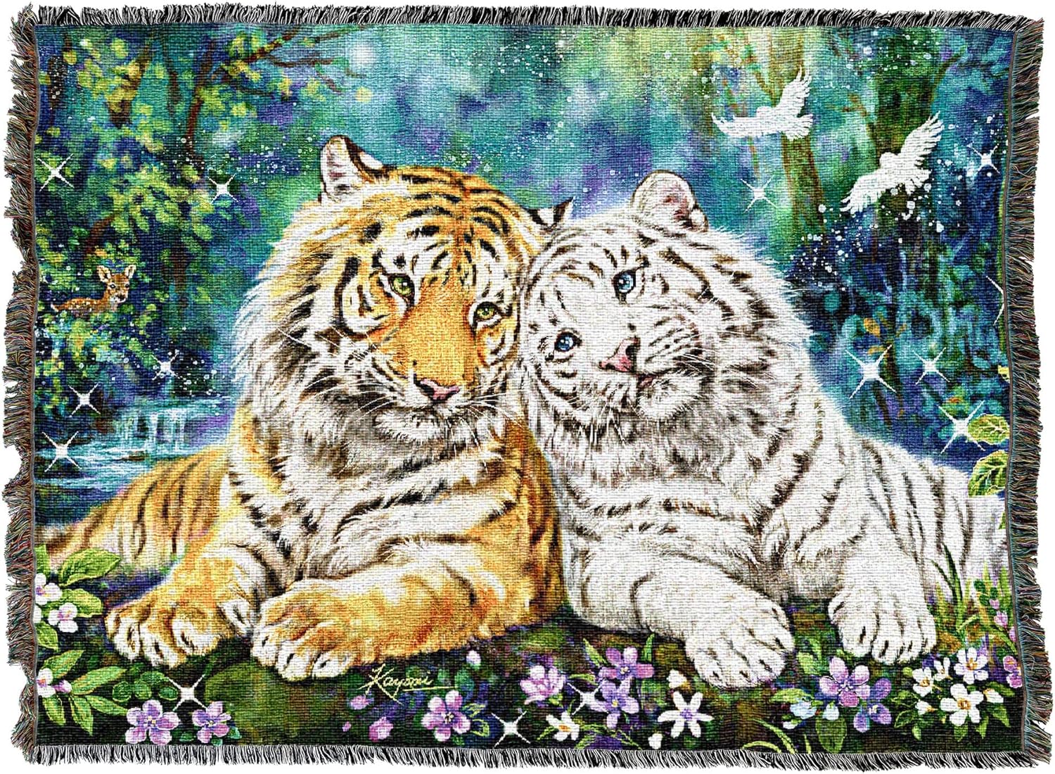Morning Sanctuary Tiger Tapestry Blanket