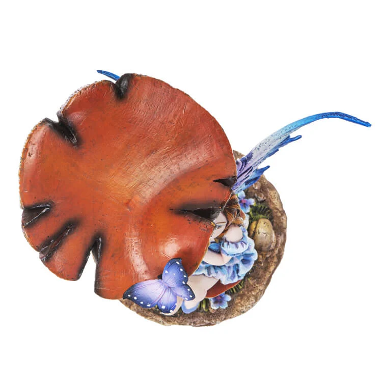 Mushroom Fairy with Butterfly Figurine - Image 3
