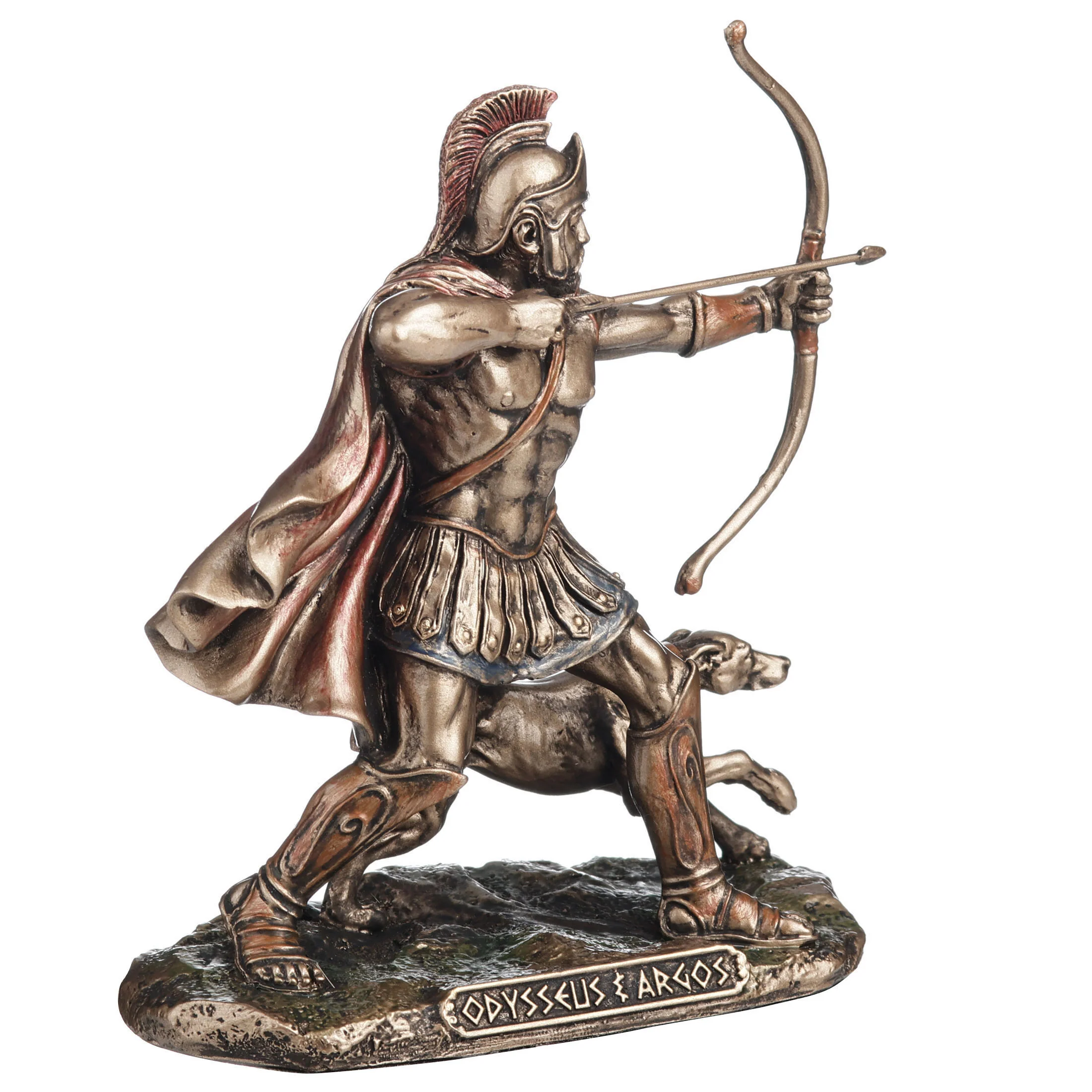 Odysseus Drawing His Bow with Argos Figurine - Image 2