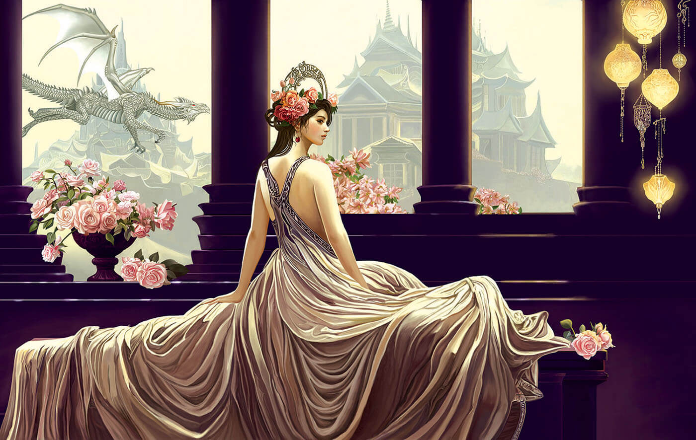 Princess with Pink Roses Jigsaw Puzzle (550 Pieces)