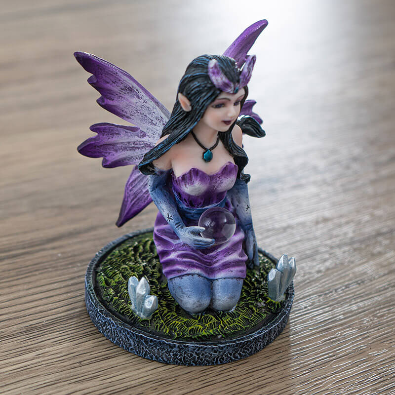 Purple Crystal Ball Fairy Figurine - Image 3