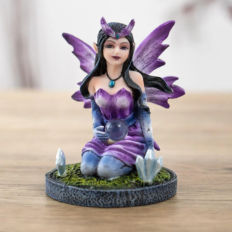 Purple Crystal Ball Fairy Figurine - Image 4