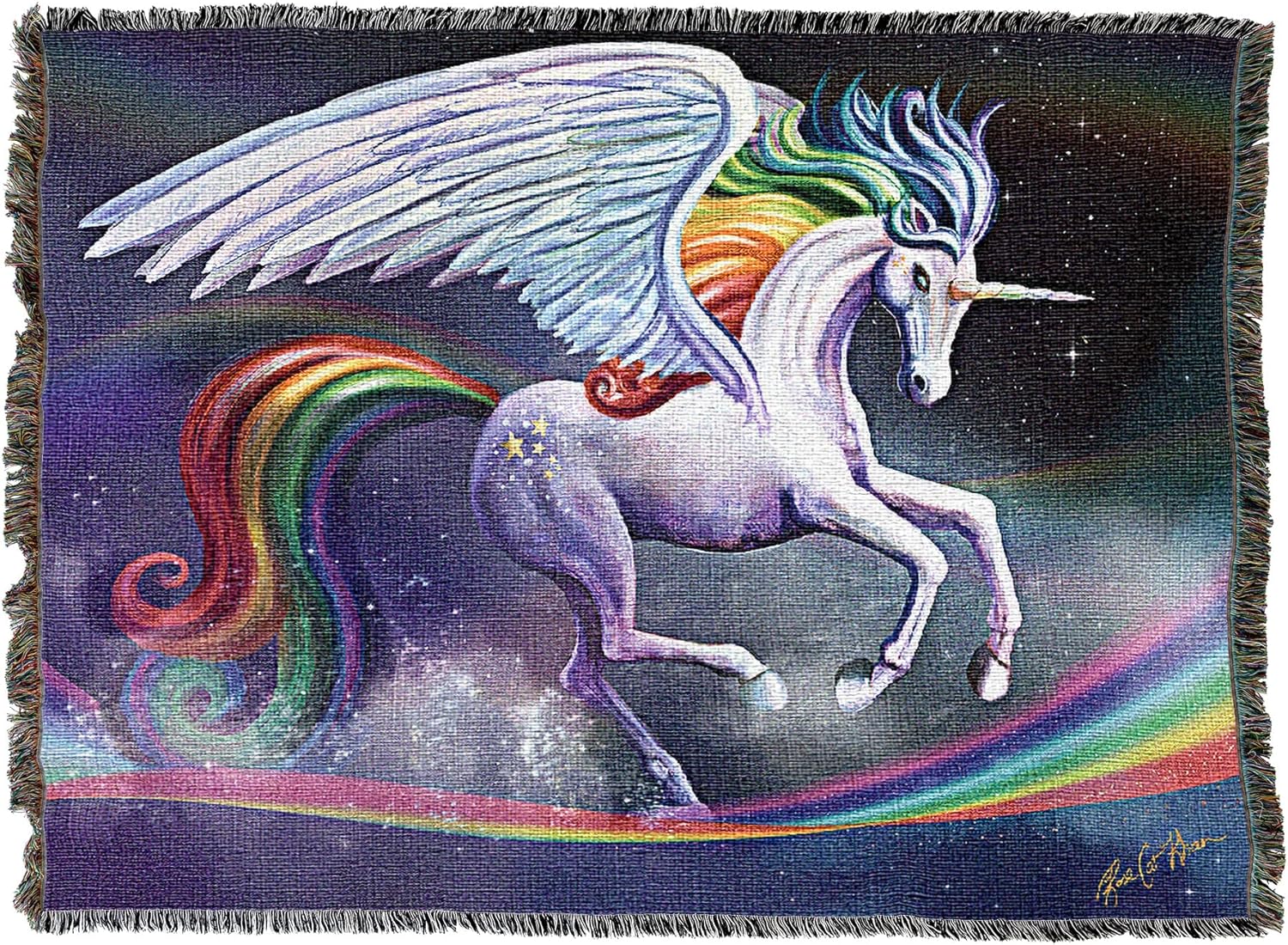 Rainbow Dancer Unicorn Tapestry Blanket