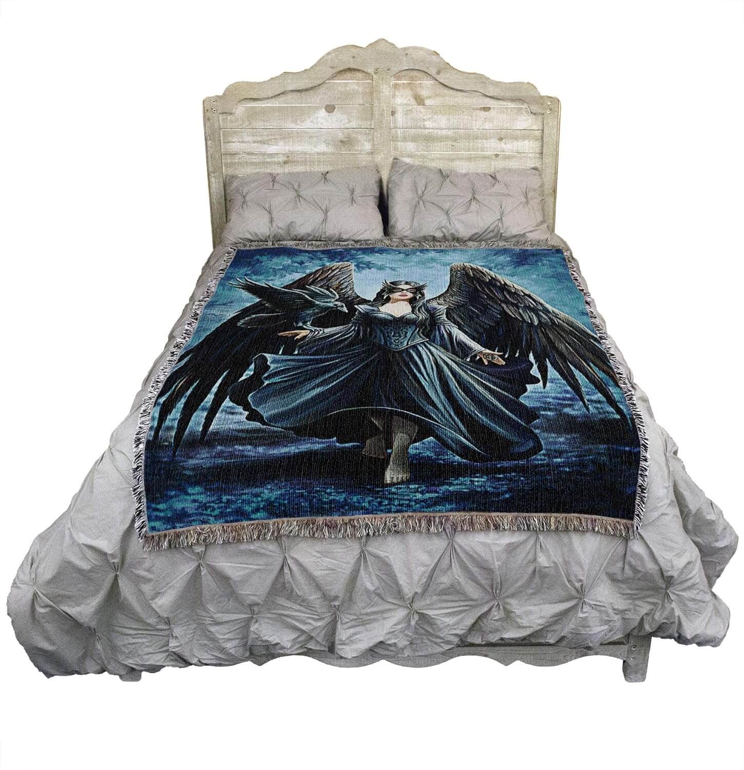 Raven Angel Tapestry Blanket - Image 3