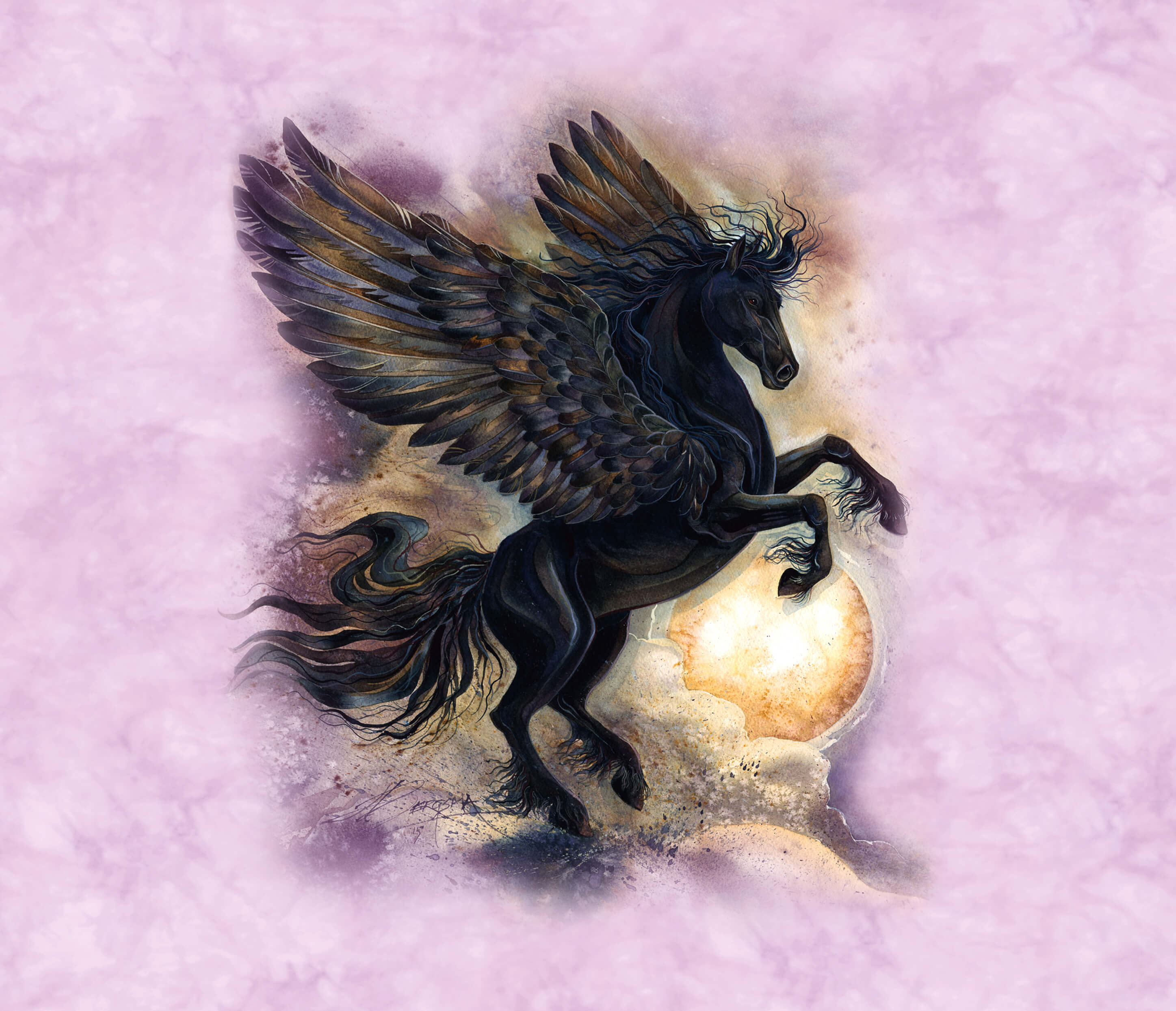 Rearing Black Pegasus Barista Tumbler - Image 5