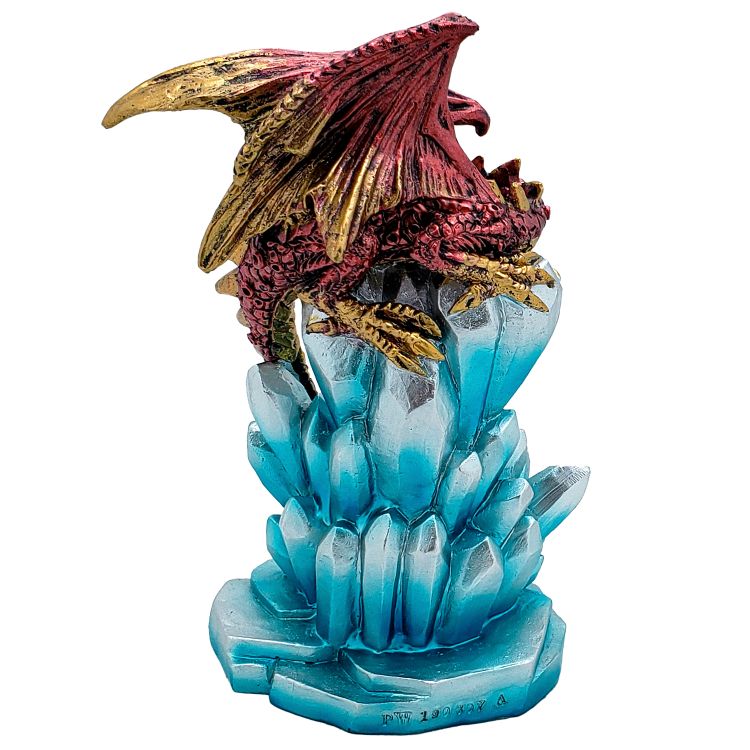 Red Dragon on Crystals with LED Light Figurine - Image 2