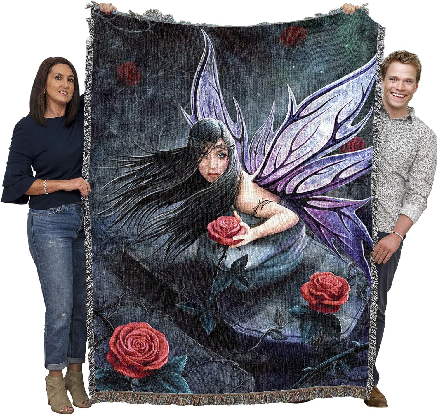 Rose Fairy Tapestry Blanket by Anne Stokes - Image 2
