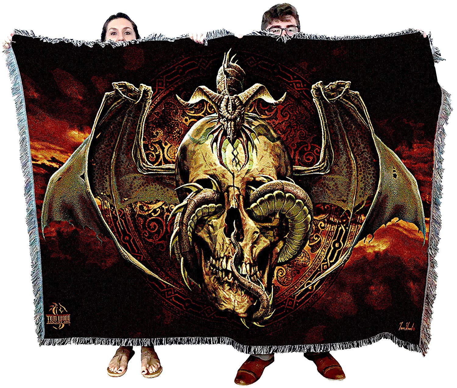Dissent Skull Dragon Tapestry Blanket - Image 2
