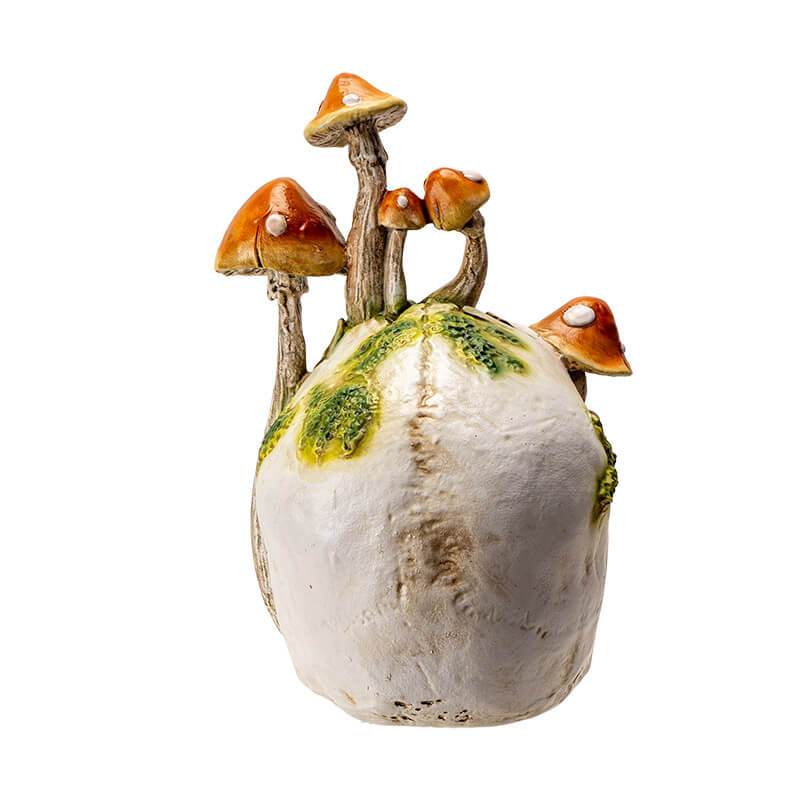Skull with Mushrooms Figurine - Image 6