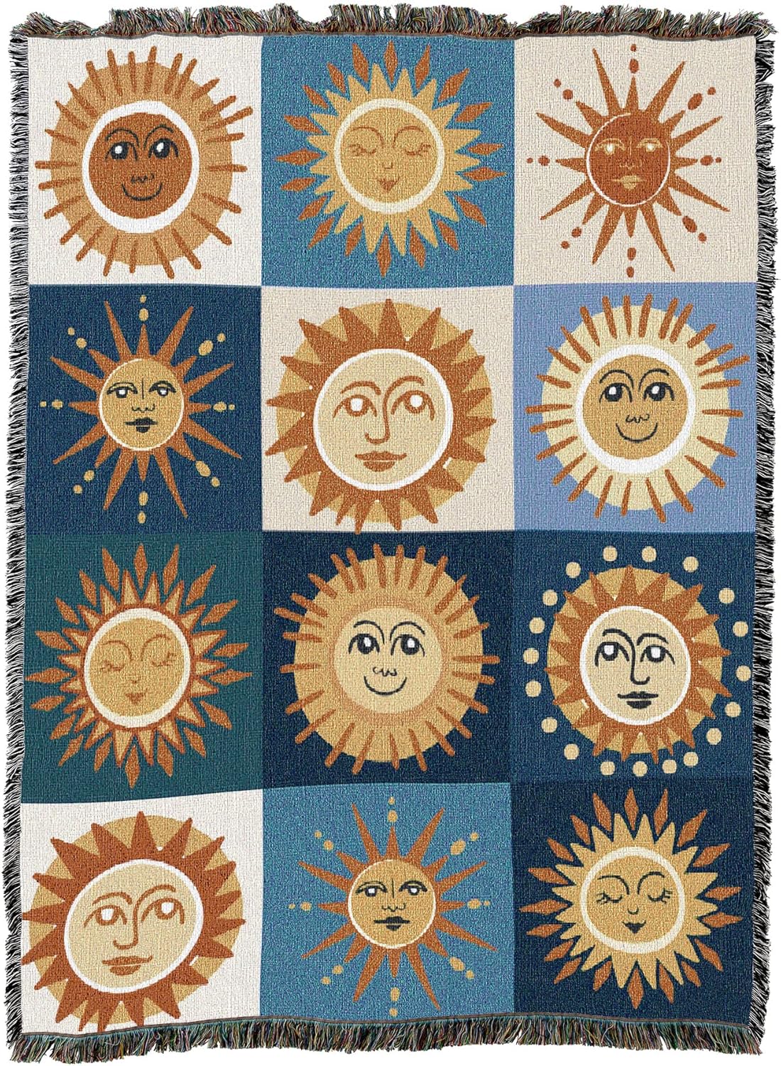 Smiling Suns Tapestry Blanket